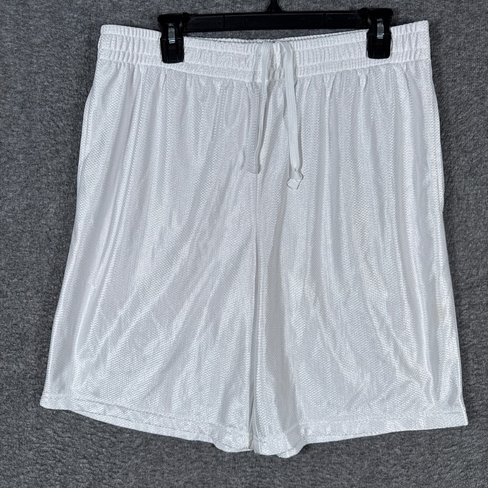 Vintage Starter Basketball Shorts Mens Medium White Drawstring Dazzle Athletic